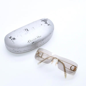 Christian Dior クリスチャンディオール サングラス アイウェア グレー ゴールドテンプル ゴールド金具 41U0J 125 美品 中古 4a008279