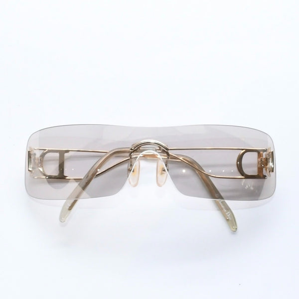 Christian Dior クリスチャンディオール サングラス アイウェア グレー ゴールドテンプル ゴールド金具 41U0J 125 美品 中古 4a008279