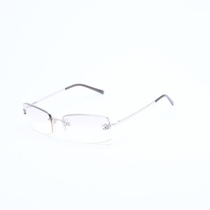 極美品 CHANEL シャネル ハーフリム サングラス アイウェア 4093-B c.124/6I サイズ56□16 130 ココマーク ラインストーン 中古 4a008249