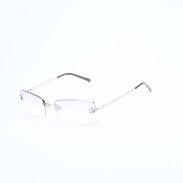 極美品 CHANEL シャネル ハーフリム サングラス アイウェア 4093-B c.124/6I サイズ56□16 130 ココマーク ラインストーン 中古 4a008249
