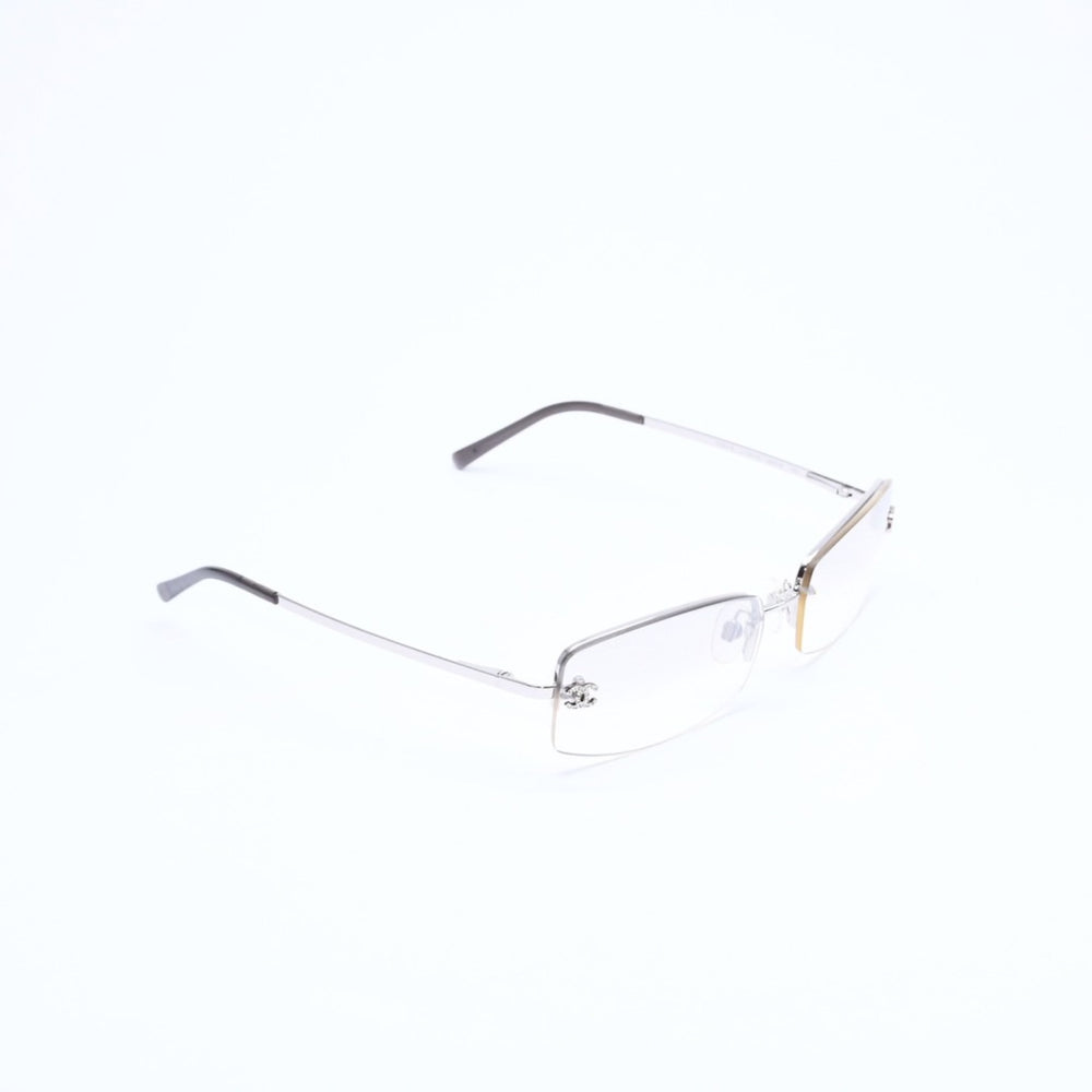 Very Good Condition CHANEL Half Rim Sunglasses Eyewear 4093-B c.124/6I Size 56□16 130 Coco Mark Rhinestone Used 4a008249