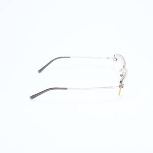 極美品 CHANEL シャネル ハーフリム サングラス アイウェア 4093-B c.124/6I サイズ56□16 130 ココマーク ラインストーン 中古 4a008249