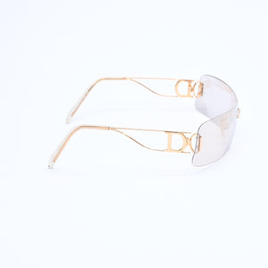 Christian Dior クリスチャンディオール サングラス アイウェア グレー ゴールドテンプル ゴールド金具 41U0J 125 美品 中古 4a008279