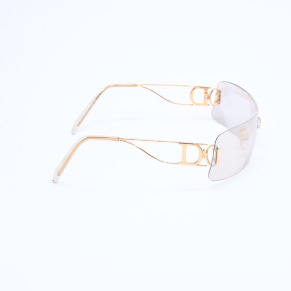 Christian Dior クリスチャンディオール サングラス アイウェア グレー ゴールドテンプル ゴールド金具 41U0J 125 美品 中古 4a008279