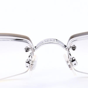 極美品 CHANEL シャネル ハーフリム サングラス アイウェア 4093-B c.124/6I サイズ56□16 130 ココマーク ラインストーン 中古 4a008249