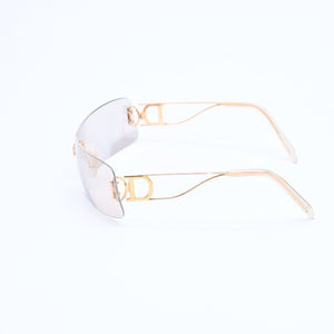 Christian Dior クリスチャンディオール サングラス アイウェア グレー ゴールドテンプル ゴールド金具 41U0J 125 美品 中古 4a008279