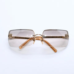 CHANEL シャネル Sunglasses サングラス アイウェア 4104-B c.125/8Z サイズ62◻︎15 120 ココマーク グレー ゴールド金具 美品 中古 4a008282