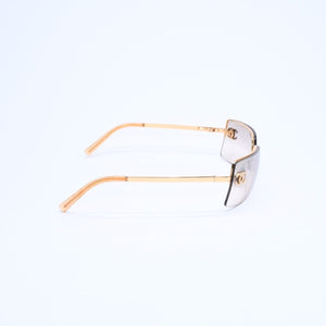CHANEL シャネル Sunglasses サングラス アイウェア 4104-B c.125/8Z サイズ62◻︎15 120 ココマーク グレー ゴールド金具 美品 中古 4a008282