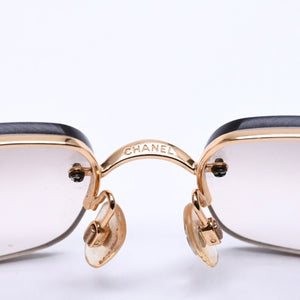 CHANEL シャネル Sunglasses サングラス アイウェア 4104-B c.125/8Z サイズ62◻︎15 120 ココマーク グレー ゴールド金具 美品 中古 4a008282