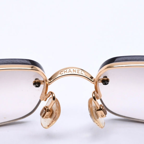 CHANEL シャネル Sunglasses サングラス アイウェア 4104-B c.125/8Z サイズ62◻︎15 120 ココマーク グレー ゴールド金具 美品 中古 4a008282
