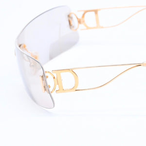 Christian Dior クリスチャンディオール サングラス アイウェア グレー ゴールドテンプル ゴールド金具 41U0J 125 美品 中古 4a008279