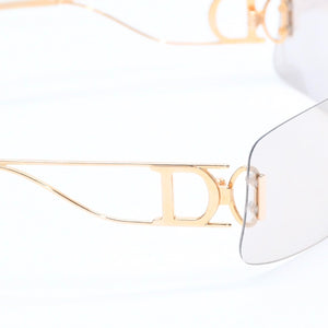 Christian Dior クリスチャンディオール サングラス アイウェア グレー ゴールドテンプル ゴールド金具 41U0J 125 美品 中古 4a008279
