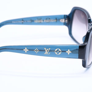 極美品 LOUIS VUITTON ルイヴィトン サングラス アイウェア オプセシオン Z0071E サイズ61◻︎16 ターコイズブルー ゴールド 中古 4a008285