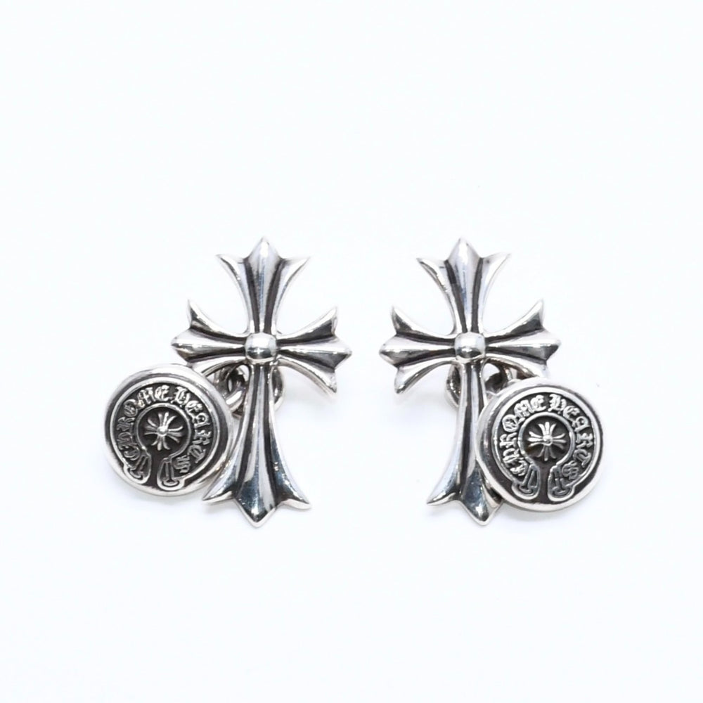 極美品 CHROME HEARTS クロムハーツ CH CRS CUFFLINKS CHクロス ホースシュー カフス カフリンクス 重量約11.18g シルバー925 中古 4a008143