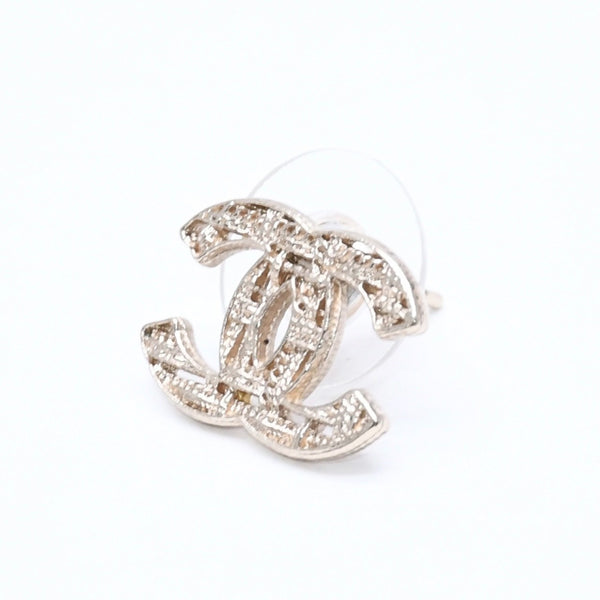 Very Good Condition CHANEL Coco Mark Stud Earrings Weight Approximately 2.15g 14K Engraved GP Metal Gold Binaural Used 4a007087