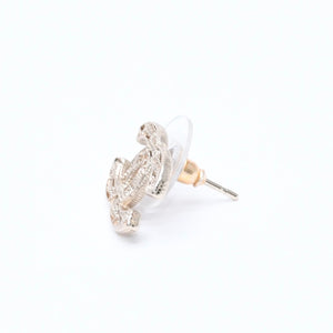 Very Good Condition CHANEL Coco Mark Stud Earrings Weight Approximately 2.15g 14K Engraved GP Metal Gold Binaural Used 4a007087