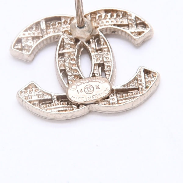 Very Good Condition CHANEL Coco Mark Stud Earrings Weight Approximately 2.15g 14K Engraved GP Metal Gold Binaural Used 4a007087