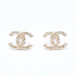 Very Good Condition CHANEL Coco Mark Stud Earrings Weight Approximately 2.58g 14C Engraved GP Metal Gold Binaural Used 4a007092