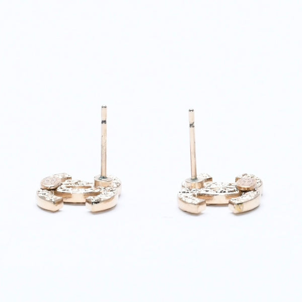 Very Good Condition CHANEL Coco Mark Stud Earrings Weight Approximately 2.58g 14C Engraved GP Metal Gold Binaural Used 4a007092
