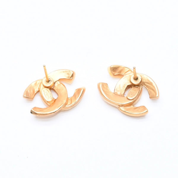 Very Good Condition CHANEL Coco Mark Earrings Weight Approximately 3.79g 00T Stamp GP Metal Gold Ivory Binaural Used 4a007085