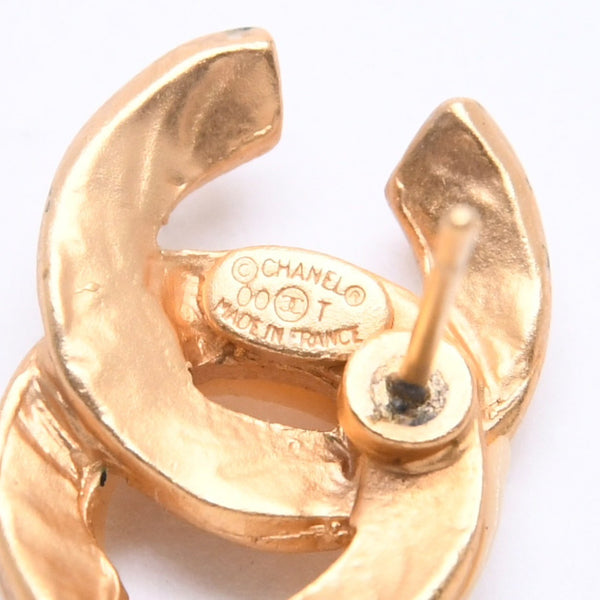 Very Good Condition CHANEL Coco Mark Earrings Weight Approximately 3.79g 00T Stamp GP Metal Gold Ivory Binaural Used 4a007085