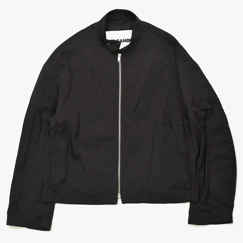 極美品 JIL SANDER ジルサンダー ジップアップジャケット ジャケット J21BN0127 J65141 サイズ46 ブラック 黒 中古 4a008293