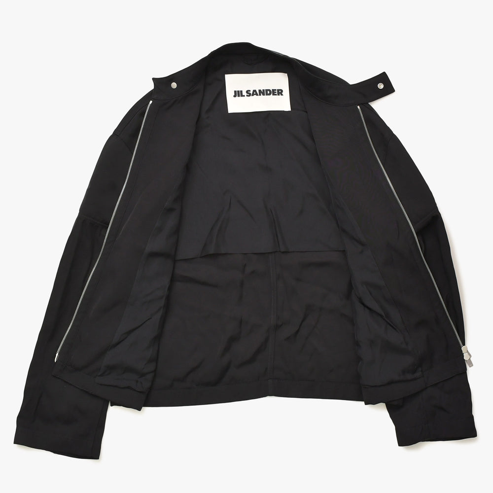 極美品 JIL SANDER ジルサンダー ジップアップジャケット ジャケット J21BN0127 J65141 サイズ46 ブラック 黒 中古 4a008293