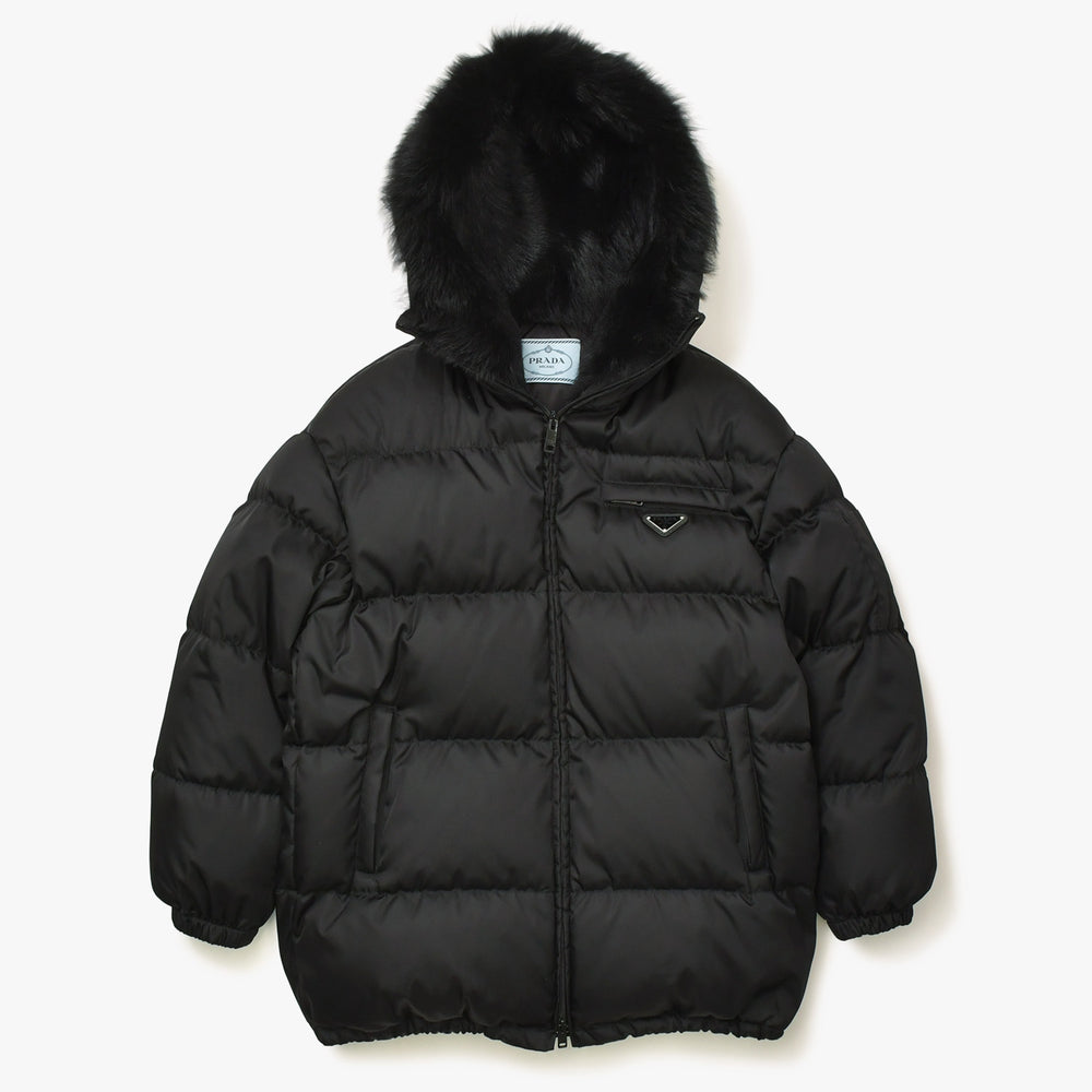 Very Good Condition PRADA Re-Nylon Gabardine Puffer 29X808 Size 38 Black Triangle Logo Plate Used 4a008294