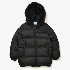 極美品 PRADA プラダ Re-Nylon ギャバジンパファー 29X808 サイズ38 ブラック トライアングルロゴプレート 中古 4a008294
