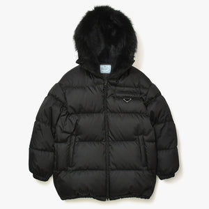 極美品 PRADA プラダ Re-Nylon ギャバジンパファー 29X808 サイズ38 ブラック トライアングルロゴプレート 中古 4a008294