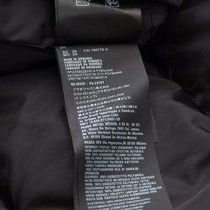 極美品 PRADA プラダ Re-Nylon ギャバジンパファー 29X808 サイズ38 ブラック トライアングルロゴプレート 中古 4a008294