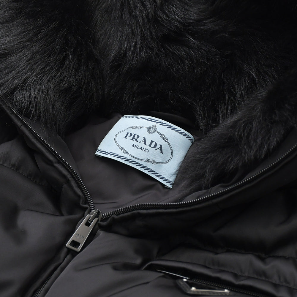 Very Good Condition PRADA Re-Nylon Gabardine Puffer 29X808 Size 38 Black Triangle Logo Plate Used 4a008294