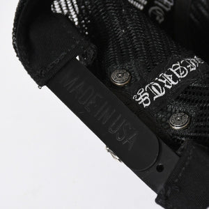CHROME HEARTS クロムハーツ セメタリークロス レザーパッチ キャップ ブラック シルバー金具 ブラック 美品 中古 4a008361