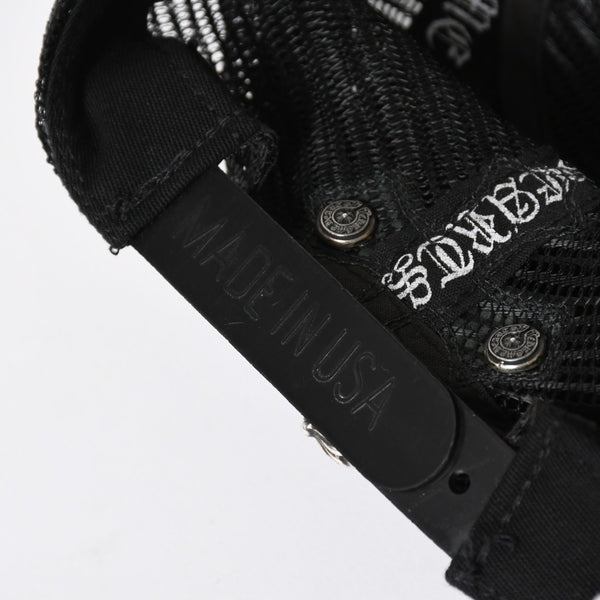 CHROME HEARTS クロムハーツ セメタリークロス レザーパッチ キャップ ブラック シルバー金具 ブラック 美品 中古 4a008361