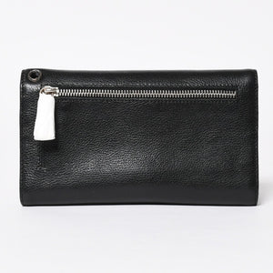 新品未使用 CHROME HEARTS クロムハーツ WAVE CRS BTN NOVELTY ウェーブロングウォレット 長財布 クロスボタン ブラック 中古 4a007347