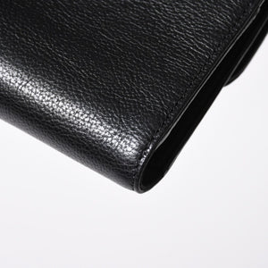 新品未使用 CHROME HEARTS クロムハーツ WAVE CRS BTN NOVELTY ウェーブロングウォレット 長財布 クロスボタン ブラック 中古 4a007347