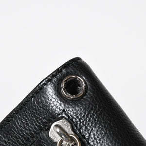 新品未使用 CHROME HEARTS クロムハーツ WAVE CRS BTN NOVELTY ウェーブロングウォレット 長財布 クロスボタン ブラック 中古 4a007347