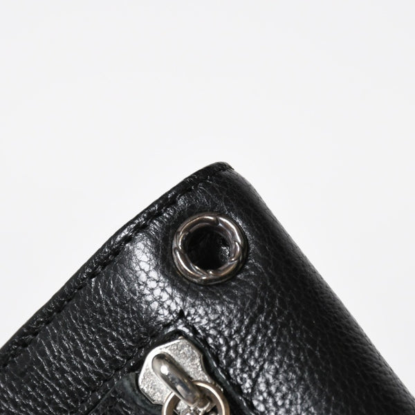新品未使用 CHROME HEARTS クロムハーツ WAVE CRS BTN NOVELTY ウェーブロングウォレット 長財布 クロスボタン ブラック 中古 4a007347