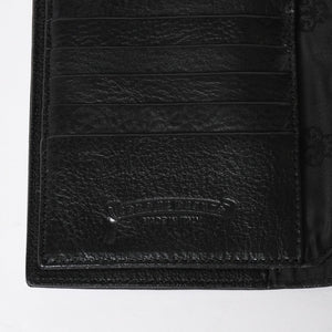 新品未使用 CHROME HEARTS クロムハーツ WAVE CRS BTN NOVELTY ウェーブロングウォレット 長財布 クロスボタン ブラック 中古 4a007347
