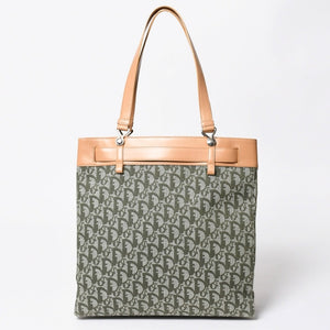 Very good condition CHRISTIANDIOR Trotter pattern tote bag pants motif Galliano period BM-0091 White calfskin Silver hardware Used 4a008266