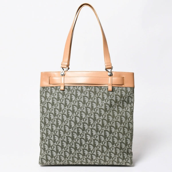 Very good condition CHRISTIANDIOR Trotter pattern tote bag pants motif Galliano period BM-0091 White calfskin Silver hardware Used 4a008266