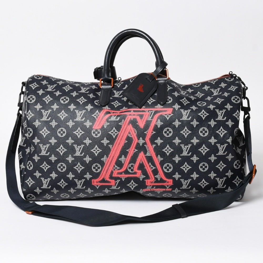 極美品 LOUIS VUITTON ルイヴィトン ボストンバッグ キーポル50バンドリエール モノグラムインク アップサイドダウン M43684 4a008290