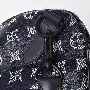 Very Good Condition LOUIS VUITTON Boston Bag Keepall 50 Bandouliere Monogram Ink Upside Down M43684 4a008290