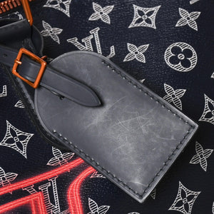 Very Good Condition LOUIS VUITTON Boston Bag Keepall 50 Bandouliere Monogram Ink Upside Down M43684 4a008290