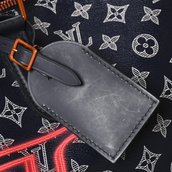 Very Good Condition LOUIS VUITTON Boston Bag Keepall 50 Bandouliere Monogram Ink Upside Down M43684 4a008290