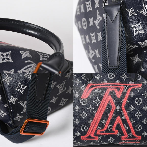 Very Good Condition LOUIS VUITTON Boston Bag Keepall 50 Bandouliere Monogram Ink Upside Down M43684 4a008290