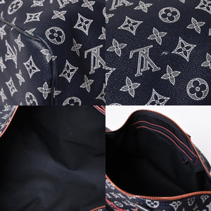 Very Good Condition LOUIS VUITTON Boston Bag Keepall 50 Bandouliere Monogram Ink Upside Down M43684 4a008290