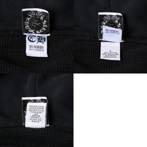 極美品 CHROME HEARTS クロムハーツ パーカー スウェット オールドホースシュー フーディー Old Horseshoe Hoodie 黒 ブラック サイズL 中古 4a008299