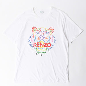 KENZO ケンゾー 半袖Tシャツ F865TS0504YP サイズXL ホワイト マルチカラー プリント コットン 美品 中古 4a007836