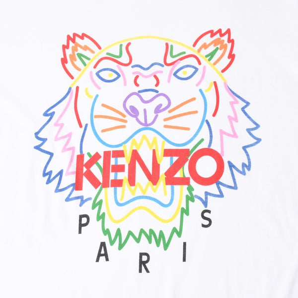 KENZO ケンゾー 半袖Tシャツ F865TS0504YP サイズXL ホワイト マルチカラー プリント コットン 美品 中古 4a007836